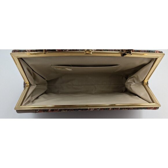 Vintage 80s Floral Print Woven Tapestry Purse Handbag Life Stride - Picture 10 of 11